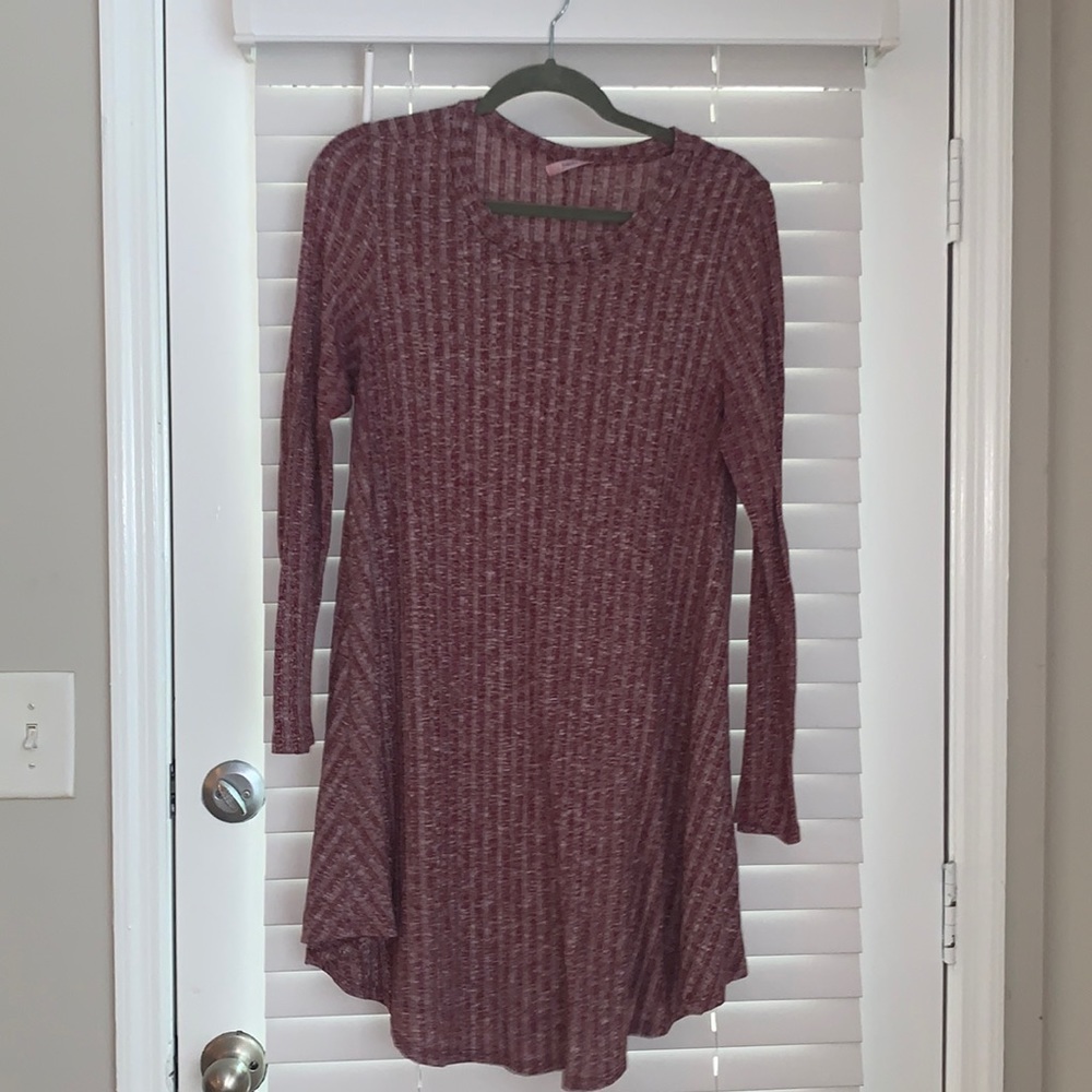Purple long-sleeve dress